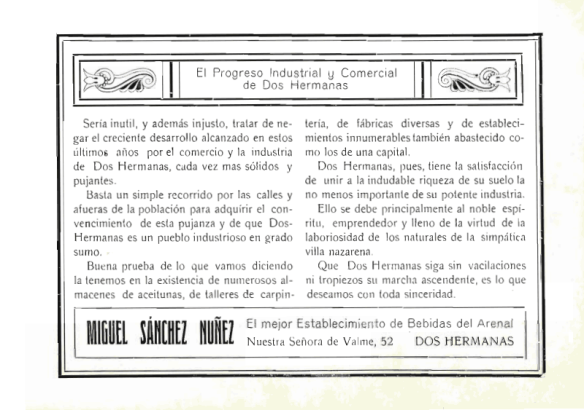 Reproducción de una página de la Revista de Fiestas Patronales de 1927
